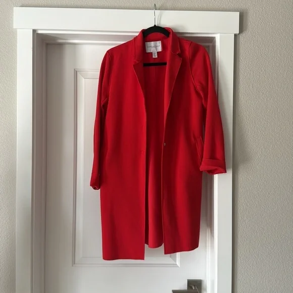 Carolina Belle Vibrant Red Blazer\Trench - Picture 9 of 10